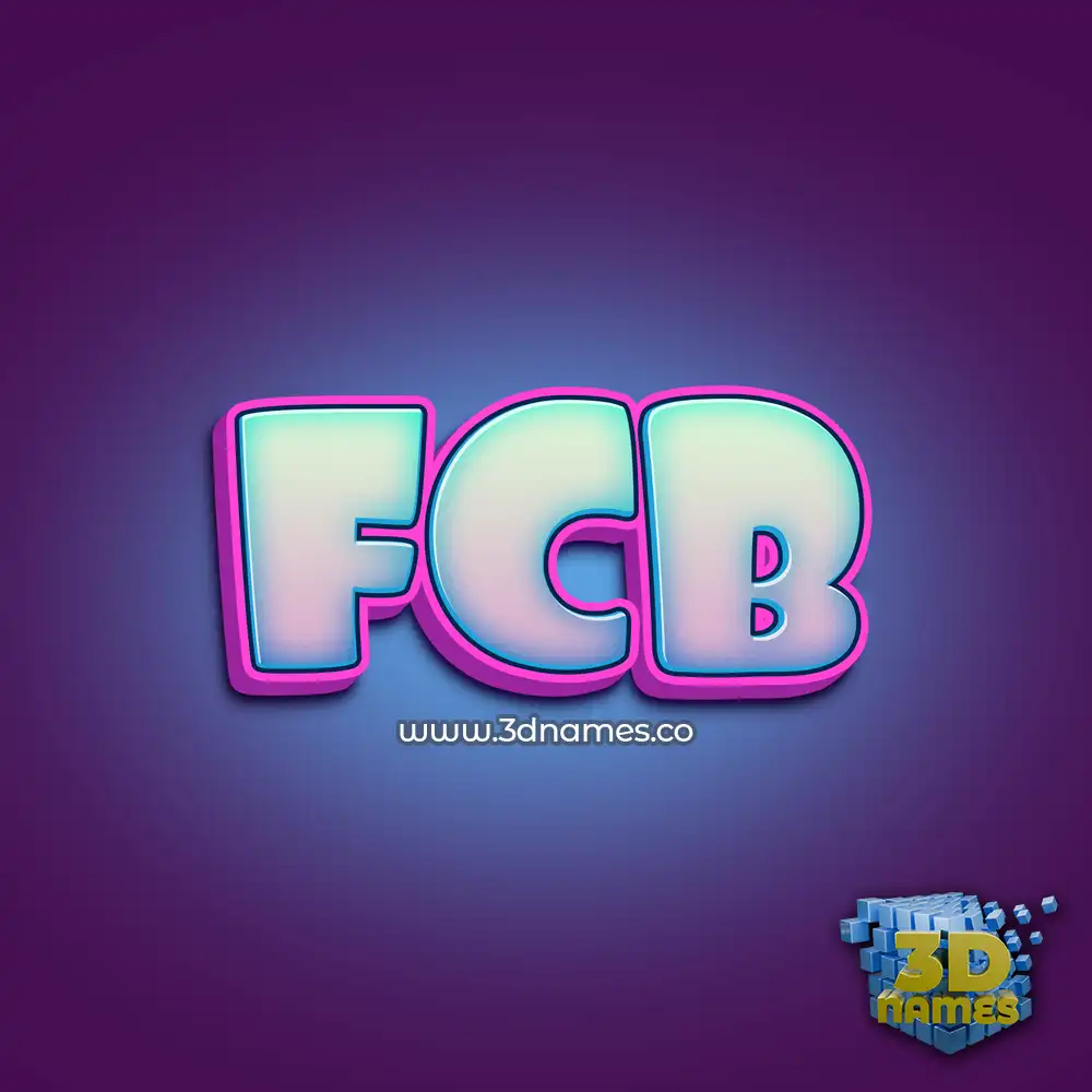 fcb in Phat Purple style - 3D name wallpaper