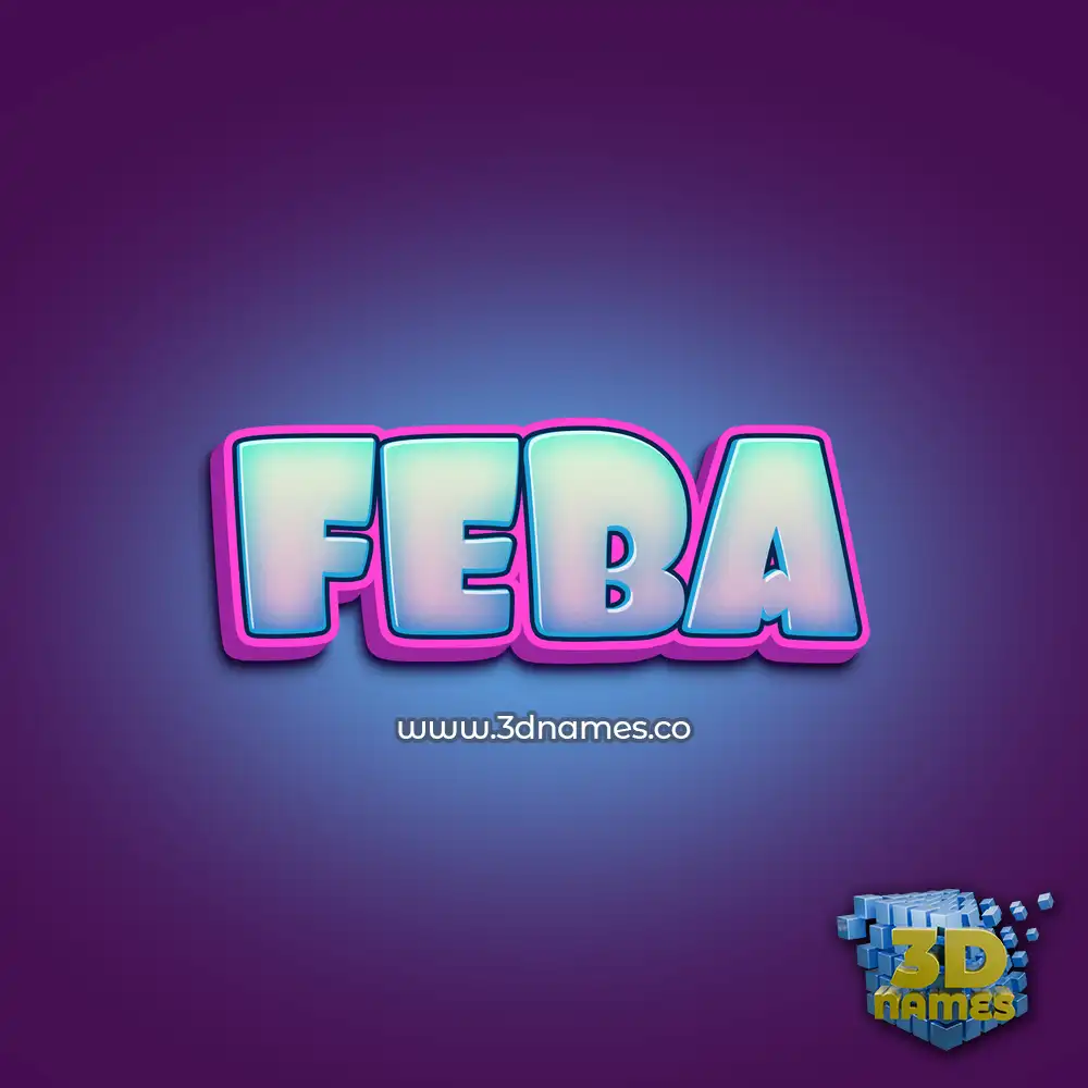 feba in Phat Purple style - 3D name wallpaper