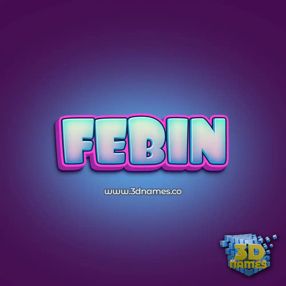 febin in Phat Purple style - 3D name wallpaper