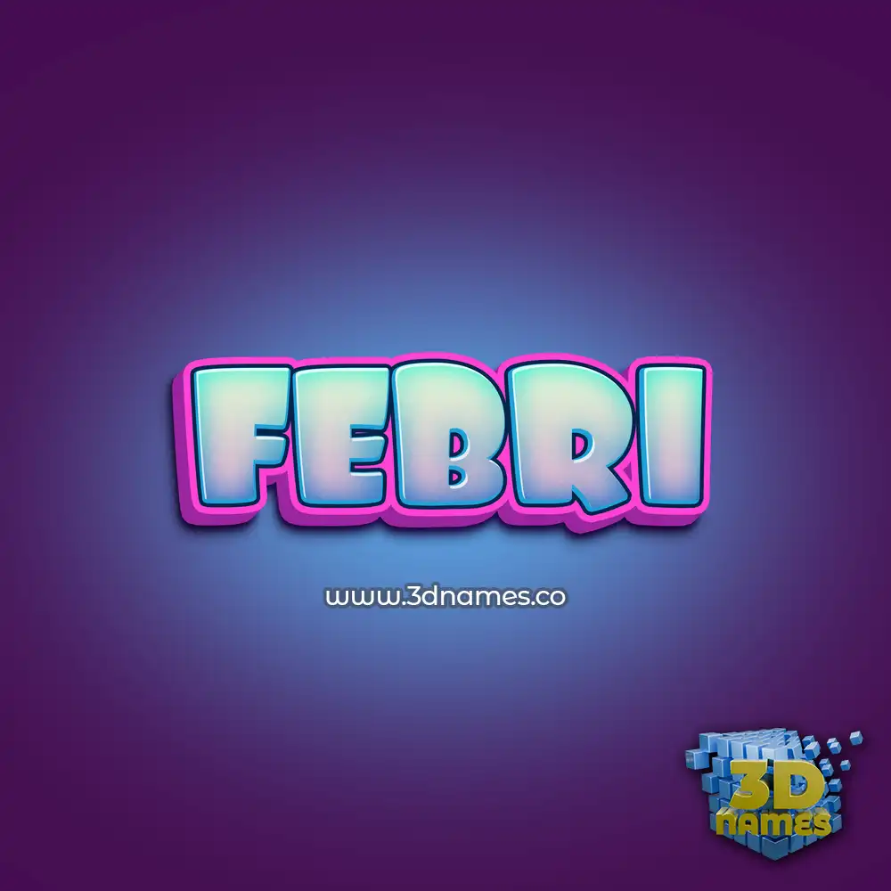 febri in Phat Purple style - 3D name wallpaper