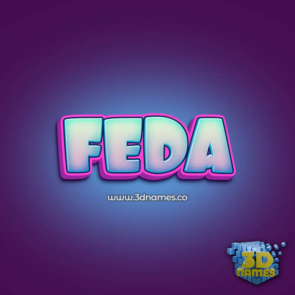 feda in Phat Purple style - 3D name wallpaper