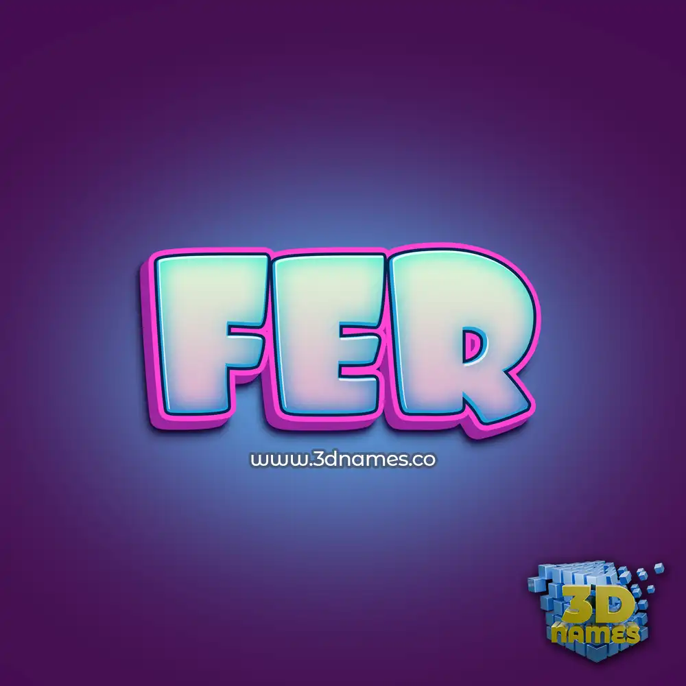 fer in Phat Purple style - 3D name wallpaper