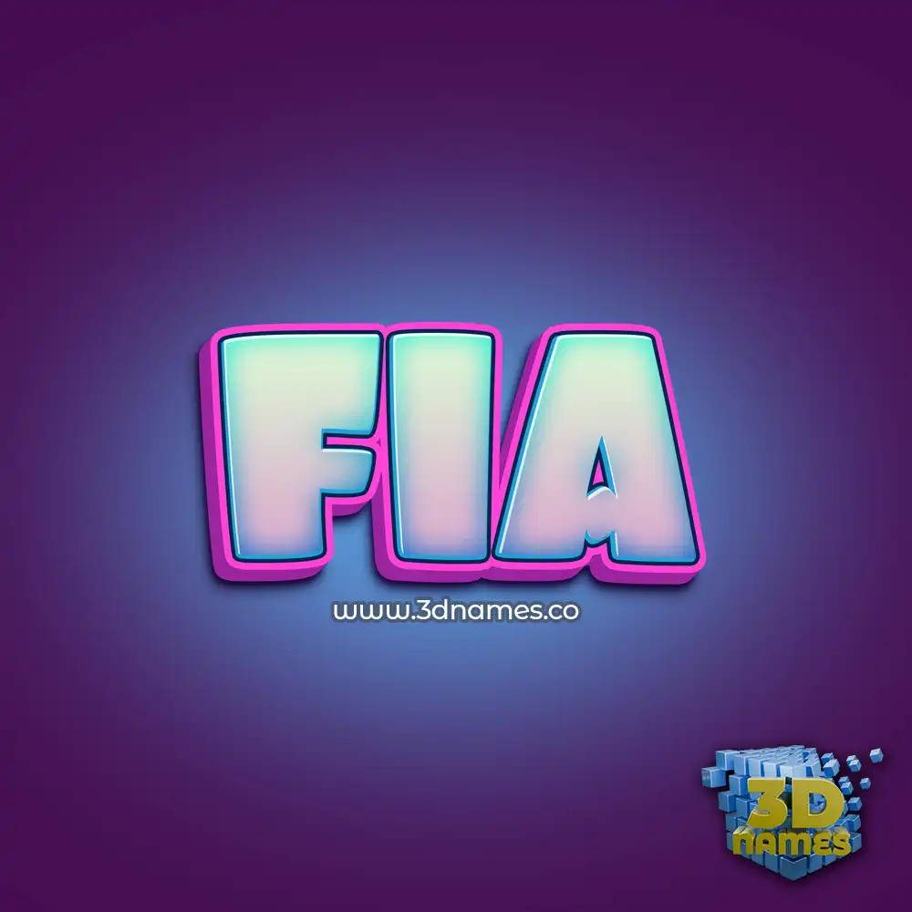 fia in Phat Purple style - 3D name wallpaper