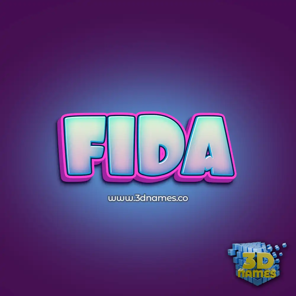 fida in Phat Purple style - 3D name wallpaper