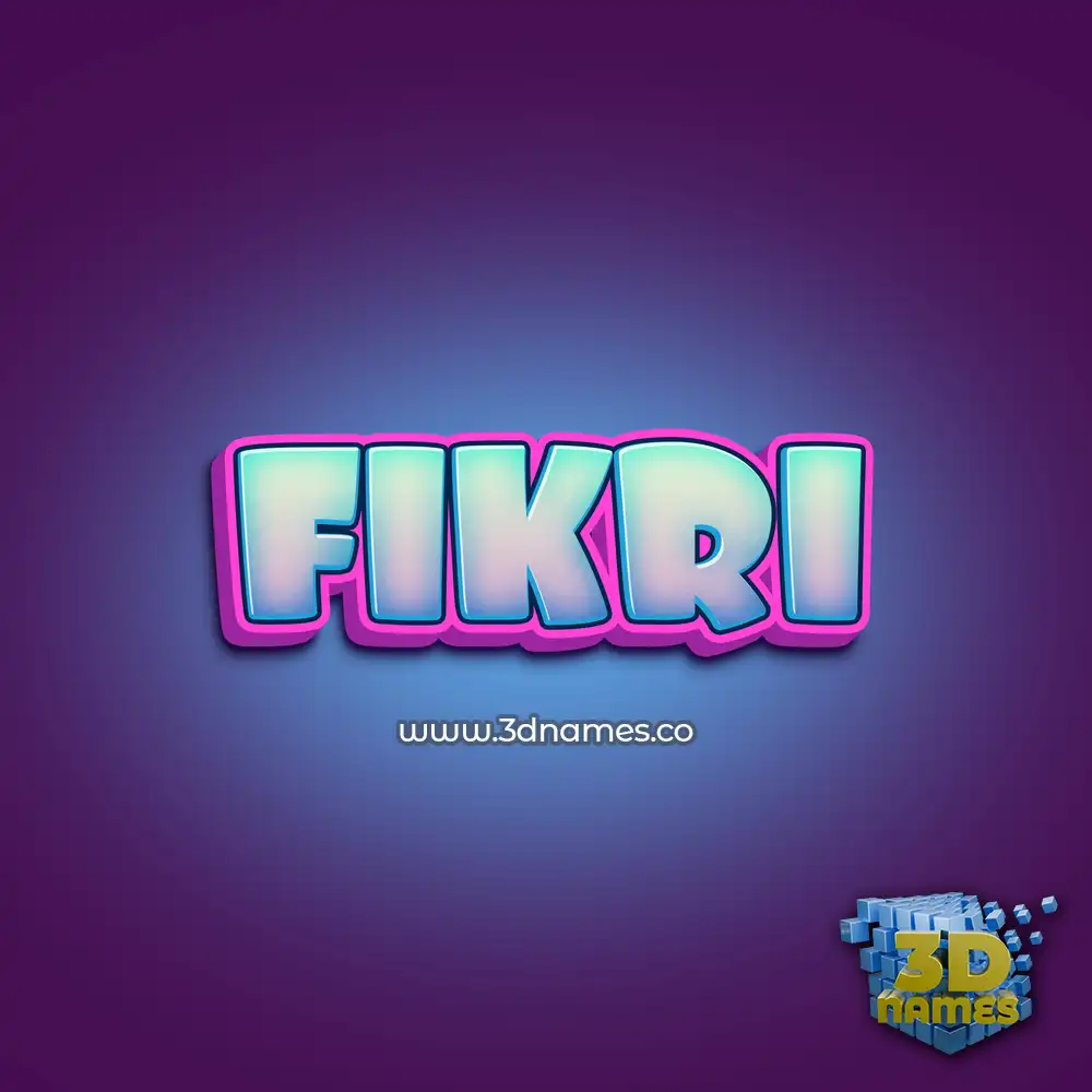 fikri in Phat Purple style - 3D name wallpaper
