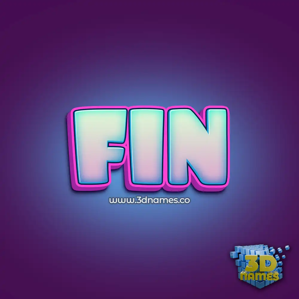 fin in Phat Purple style - 3D name wallpaper