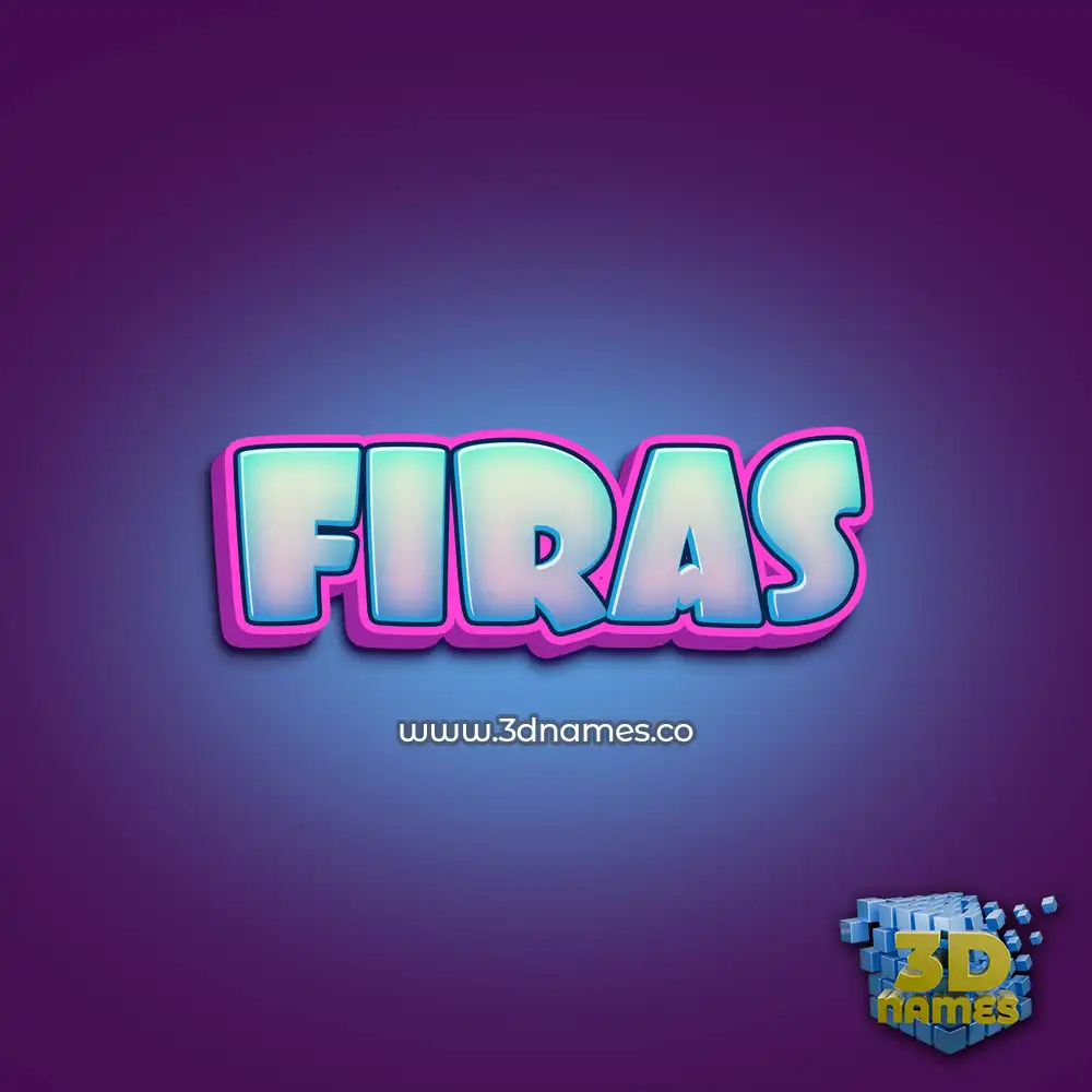 firas in Phat Purple style - 3D name wallpaper
