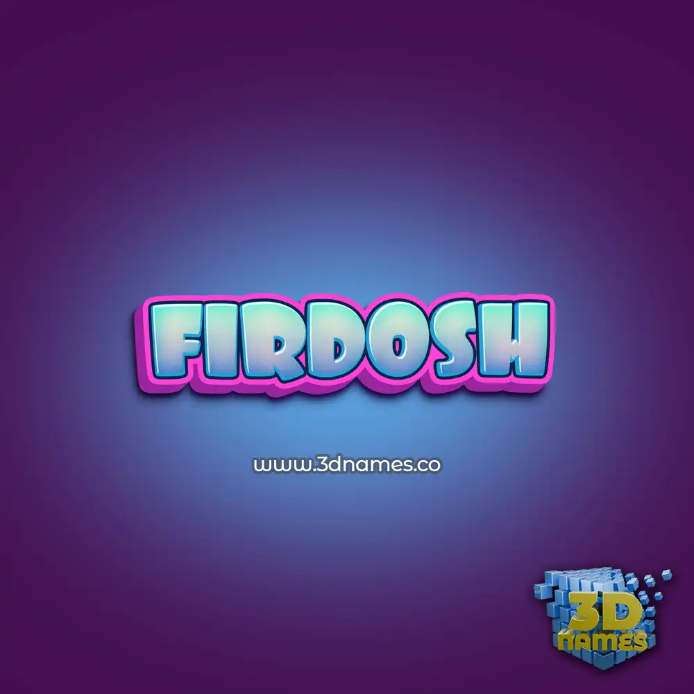 firdosh in Phat Purple style - 3D name wallpaper