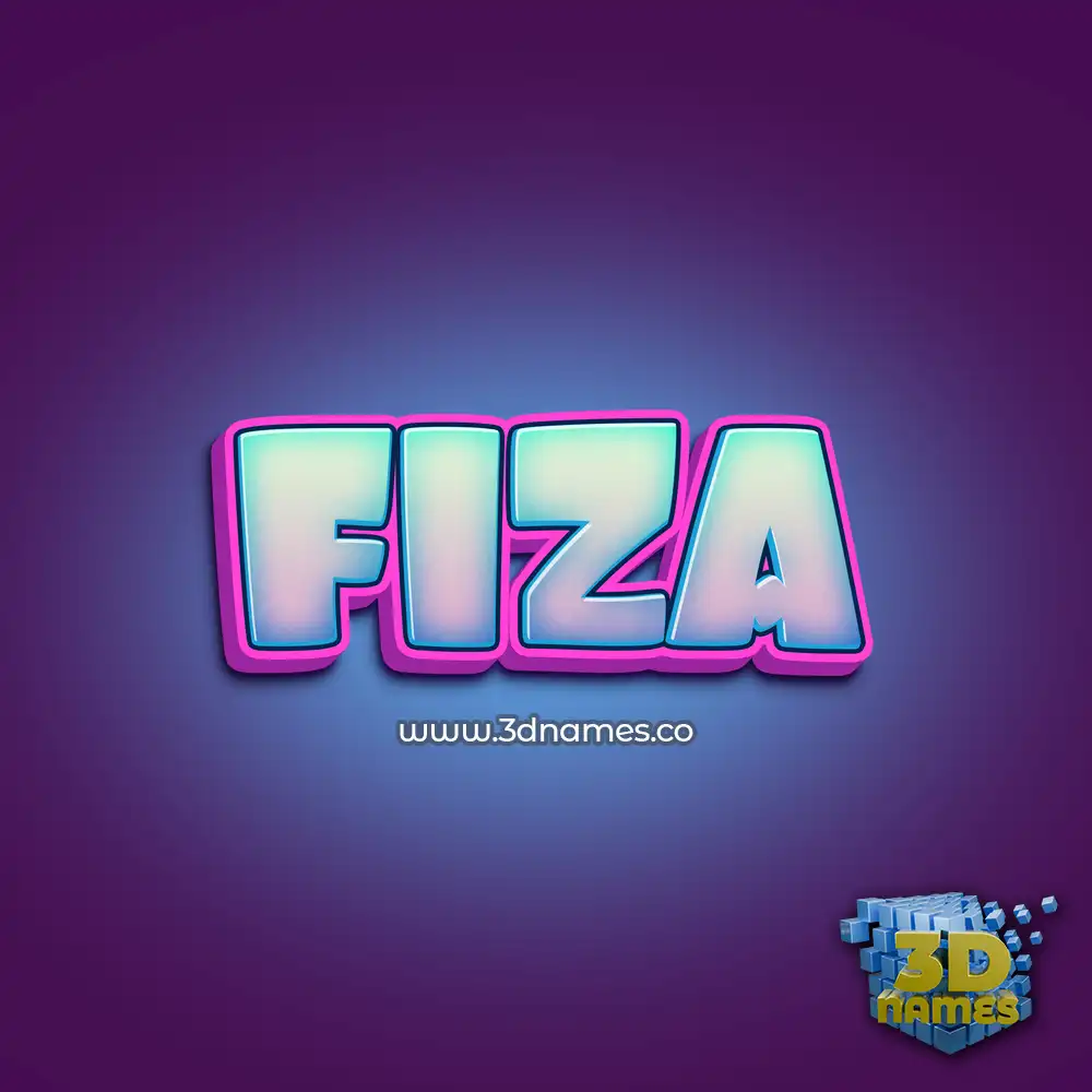 fiza in Phat Purple style - 3D name wallpaper