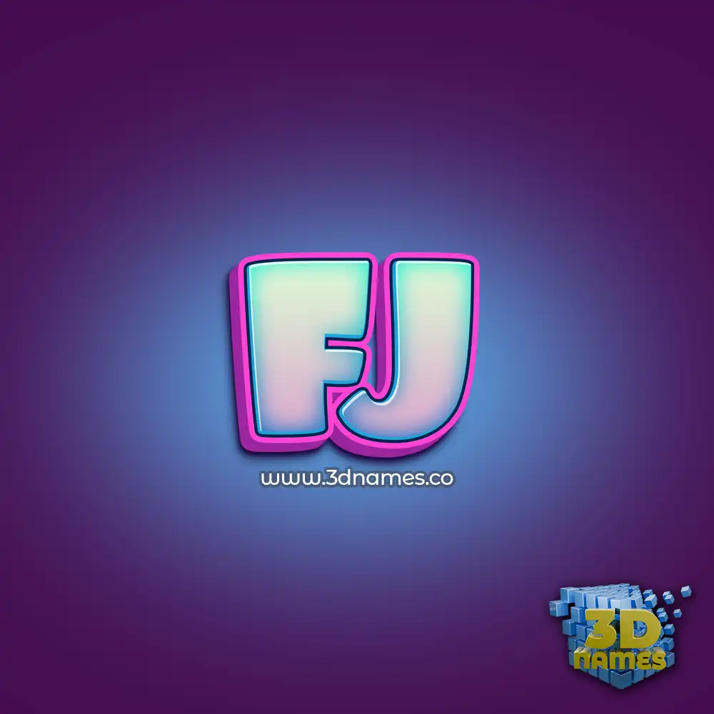 fj in Phat Purple style - 3D name wallpaper