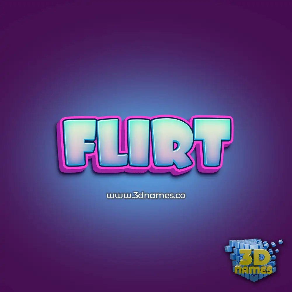 flirt in Phat Purple style - 3D name wallpaper