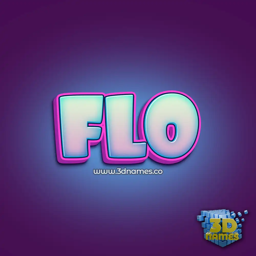 flo in Phat Purple style - 3D name wallpaper