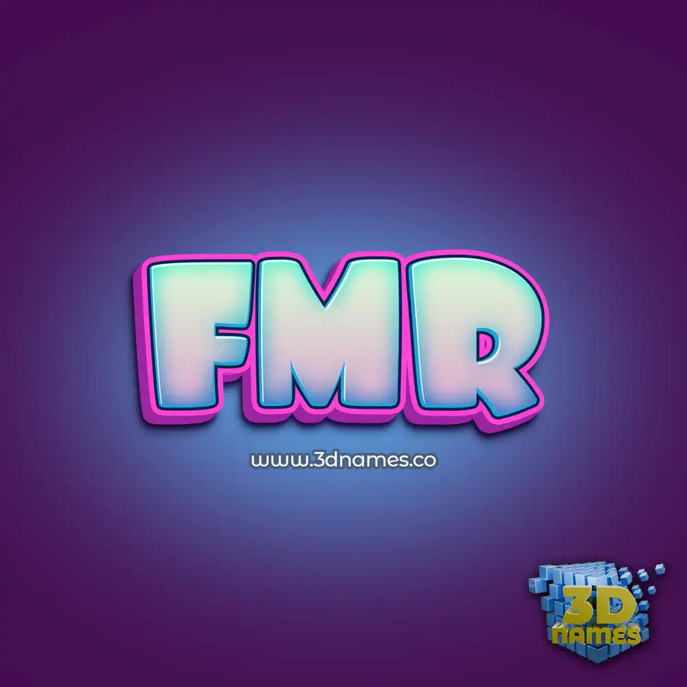 fmr in Phat Purple style - 3D name wallpaper