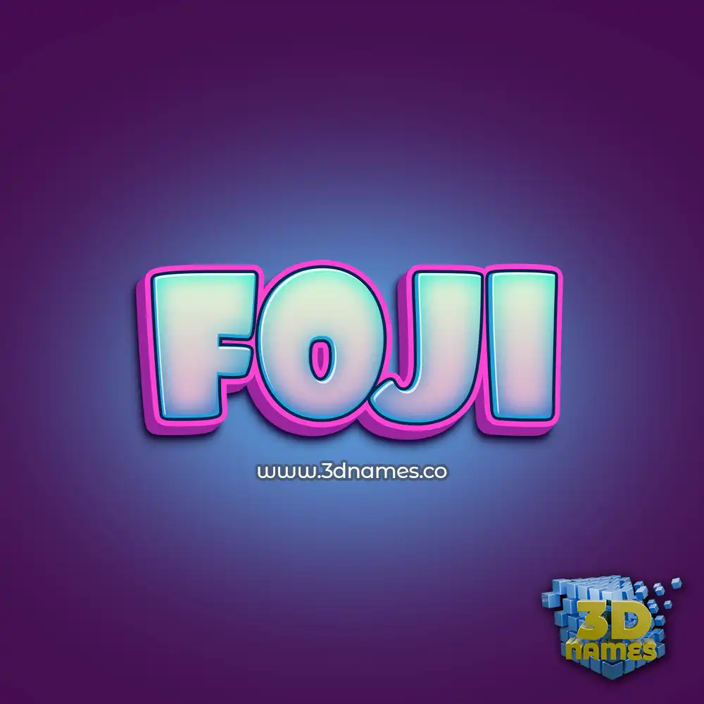 foji in Phat Purple style - 3D name wallpaper