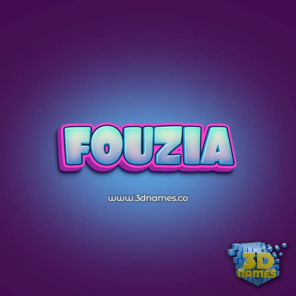 fouzia in Phat Purple style - 3D name wallpaper