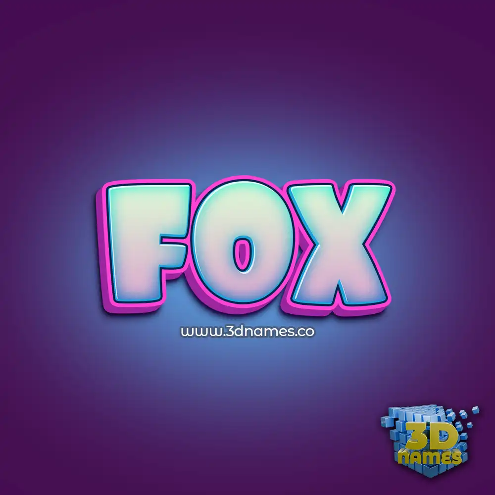 fox in Phat Purple style - 3D name wallpaper