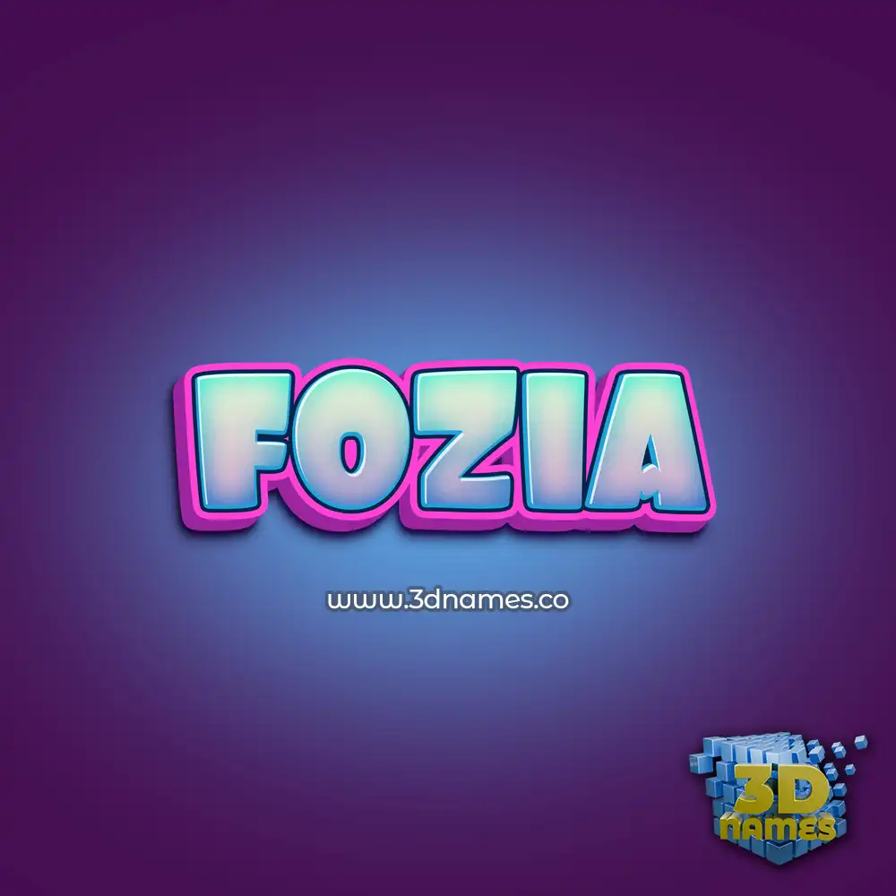 fozia in Phat Purple style - 3D name wallpaper