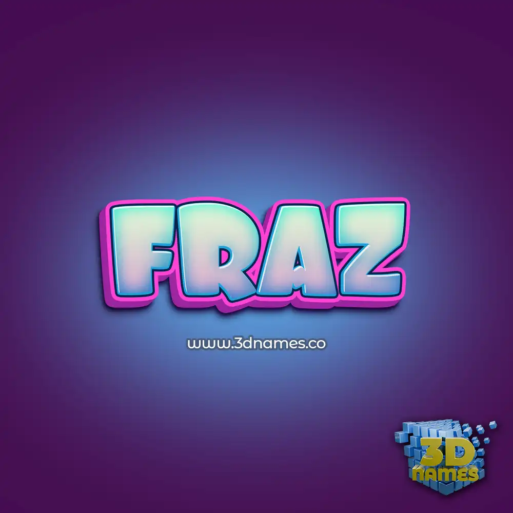 fraz in Phat Purple style - 3D name wallpaper
