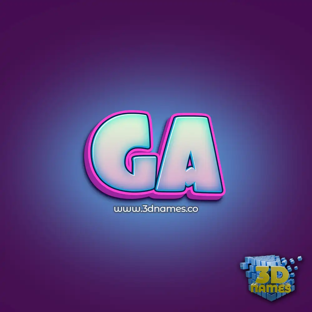 ga in Phat Purple style - 3D name wallpaper