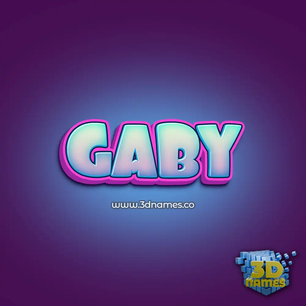 gaby in Phat Purple style - 3D name wallpaper