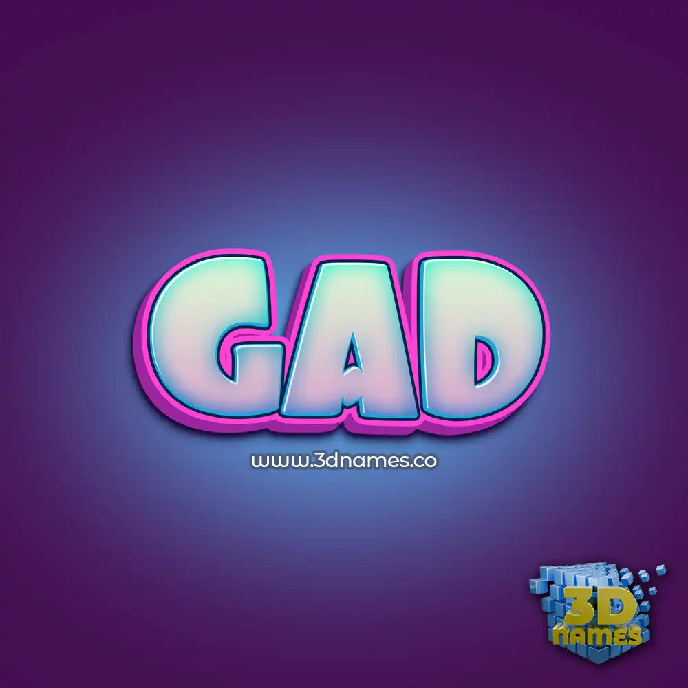 gad in Phat Purple style - 3D name wallpaper