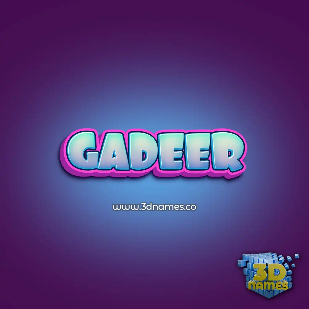 gadeer in Phat Purple style - 3D name wallpaper