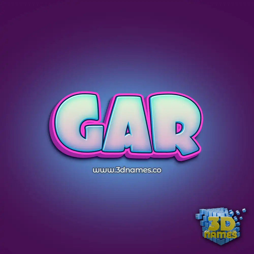 gar in Phat Purple style - 3D name wallpaper
