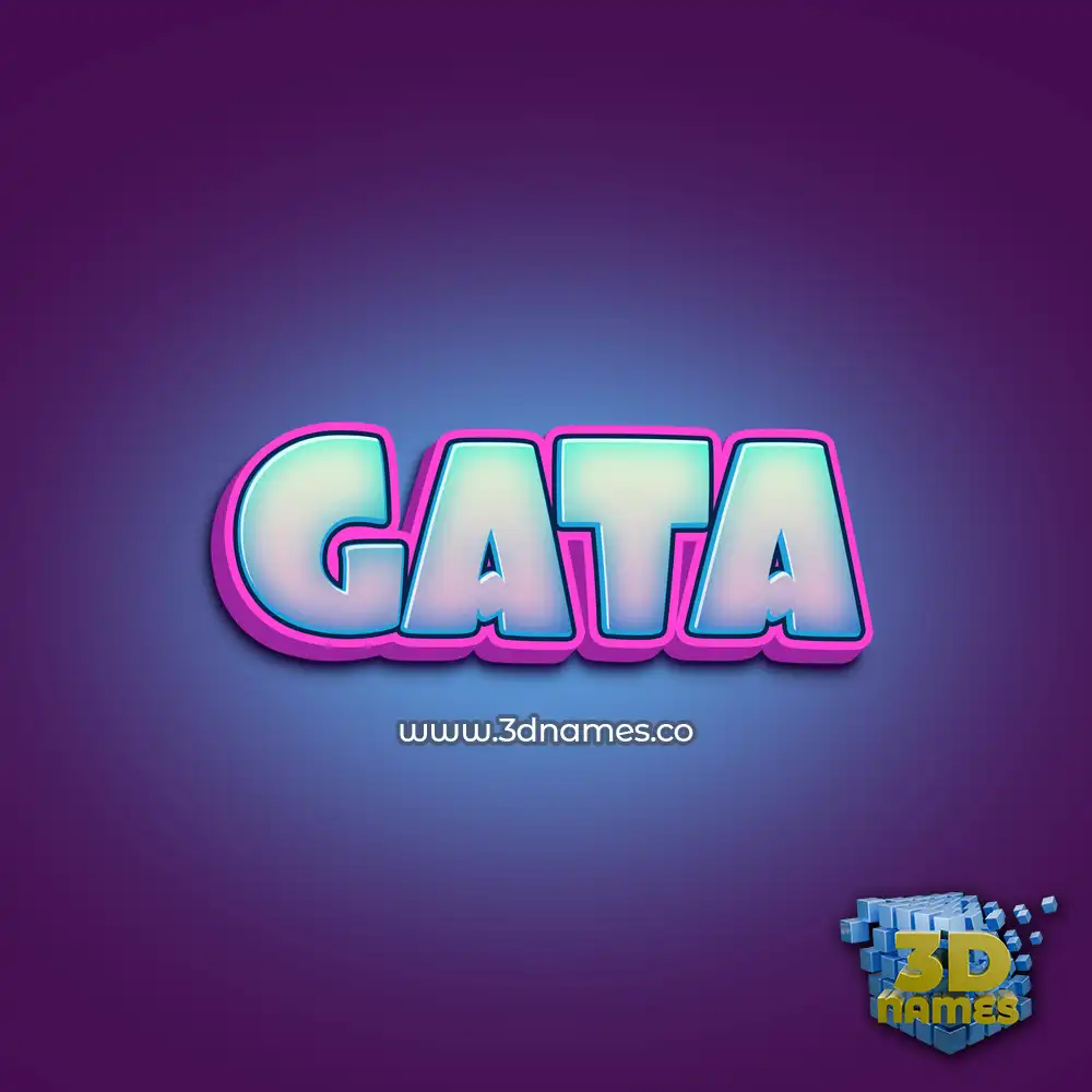 gata in Phat Purple style - 3D name wallpaper