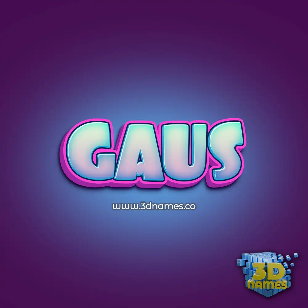 gaus in Phat Purple style - 3D name wallpaper
