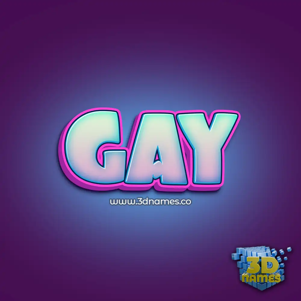 gay in Phat Purple style - 3D name wallpaper