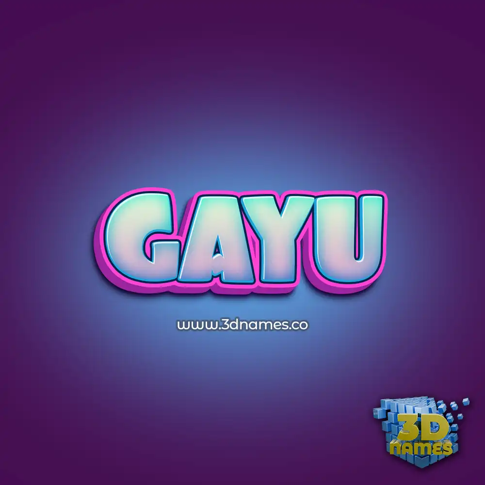 gayu in Phat Purple style - 3D name wallpaper