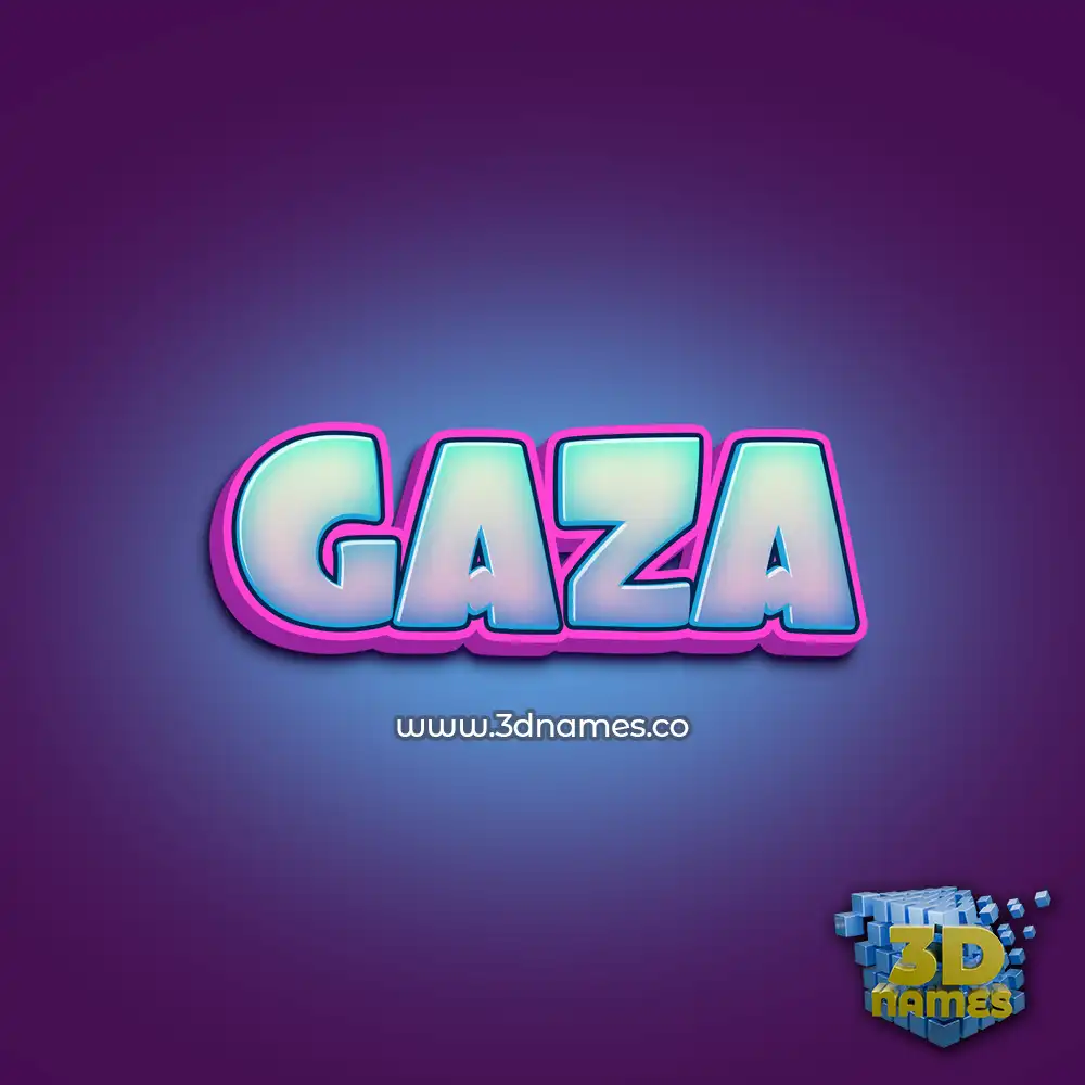 gaza in Phat Purple style - 3D name wallpaper