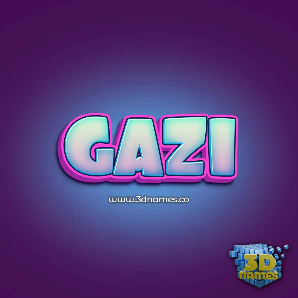 gazi in Phat Purple style - 3D name wallpaper