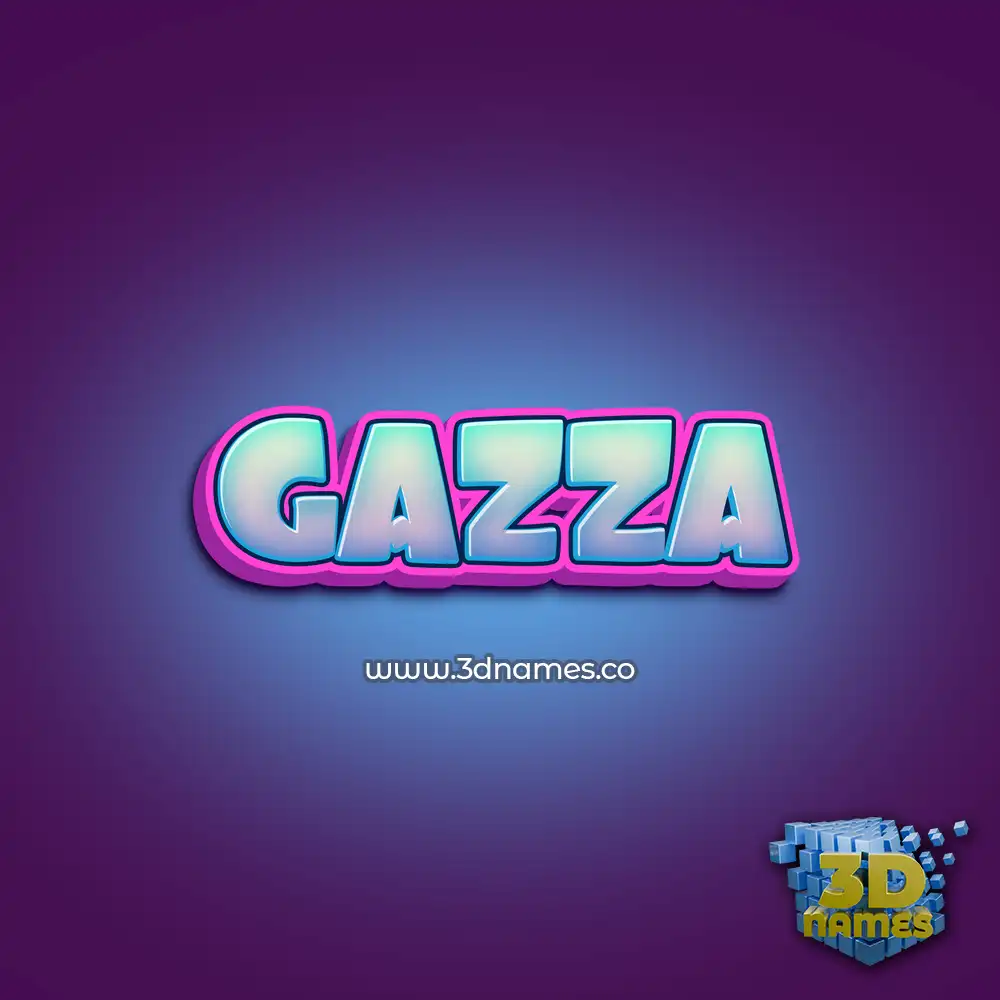 gazza in Phat Purple style - 3D name wallpaper