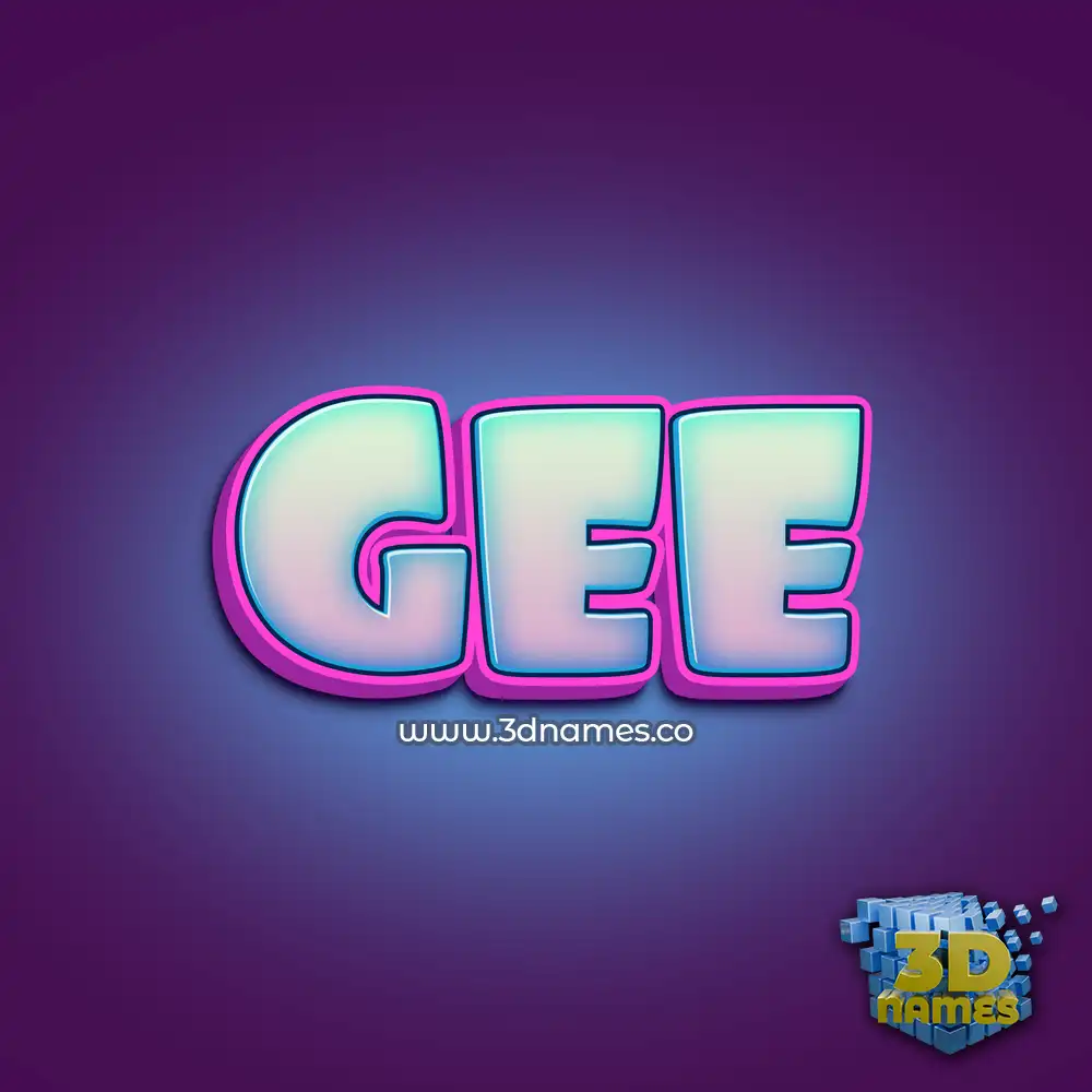 gee in Phat Purple style - 3D name wallpaper