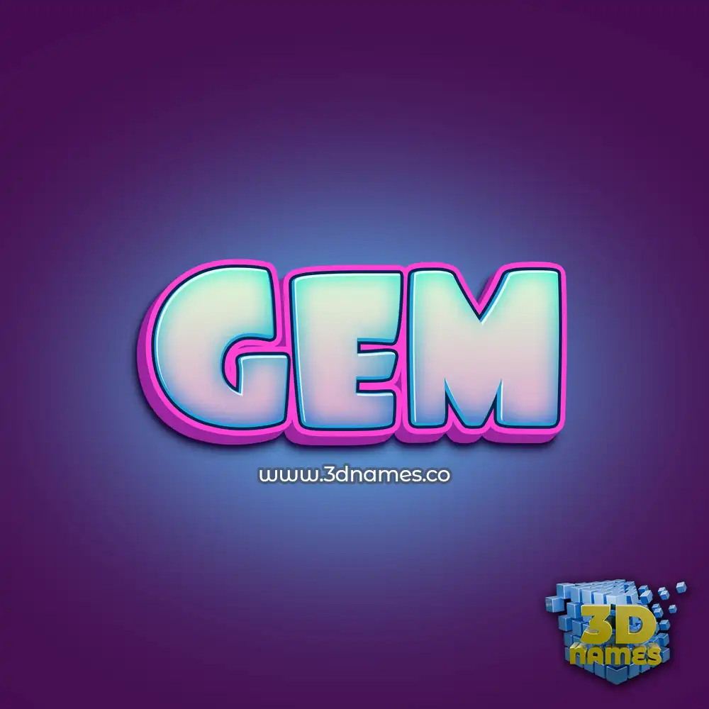 gem in Phat Purple style - 3D name wallpaper