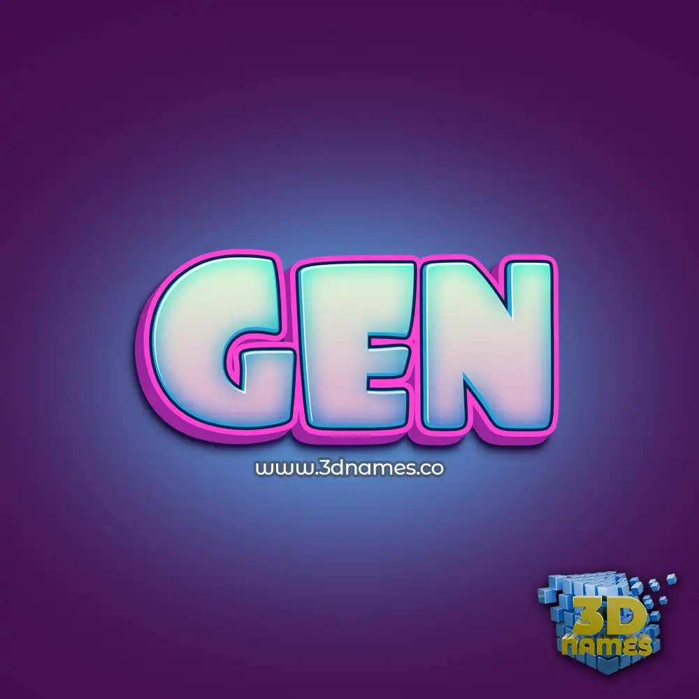 gen in Phat Purple style - 3D name wallpaper