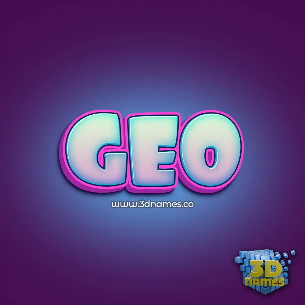 geo in Phat Purple style - 3D name wallpaper