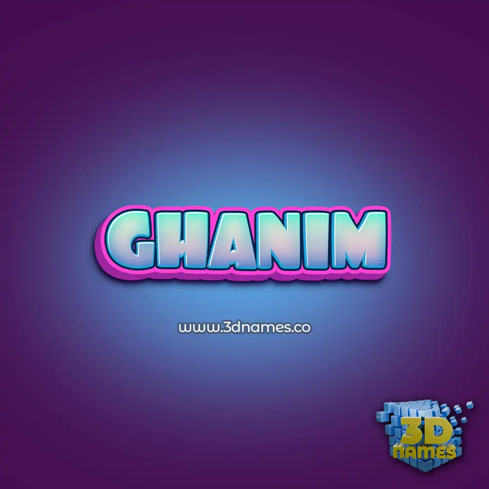 ghanim in Phat Purple style - 3D name wallpaper