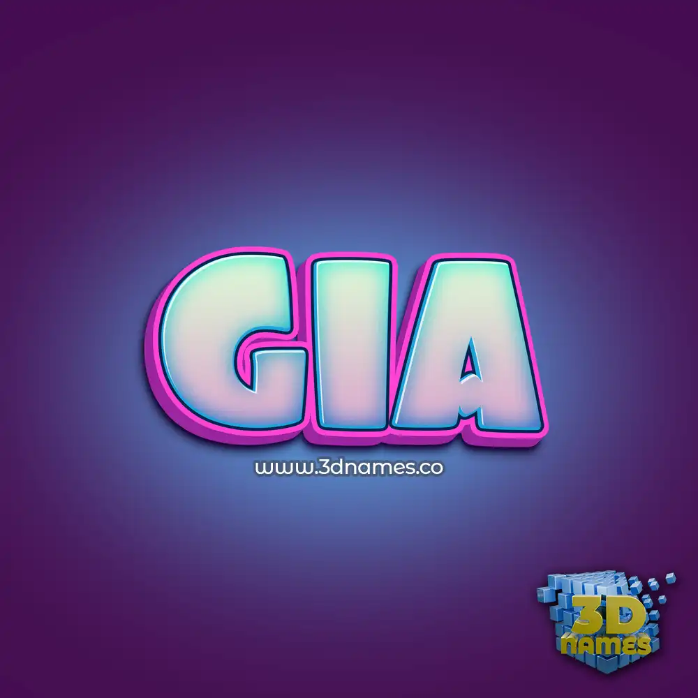 gia in Phat Purple style - 3D name wallpaper