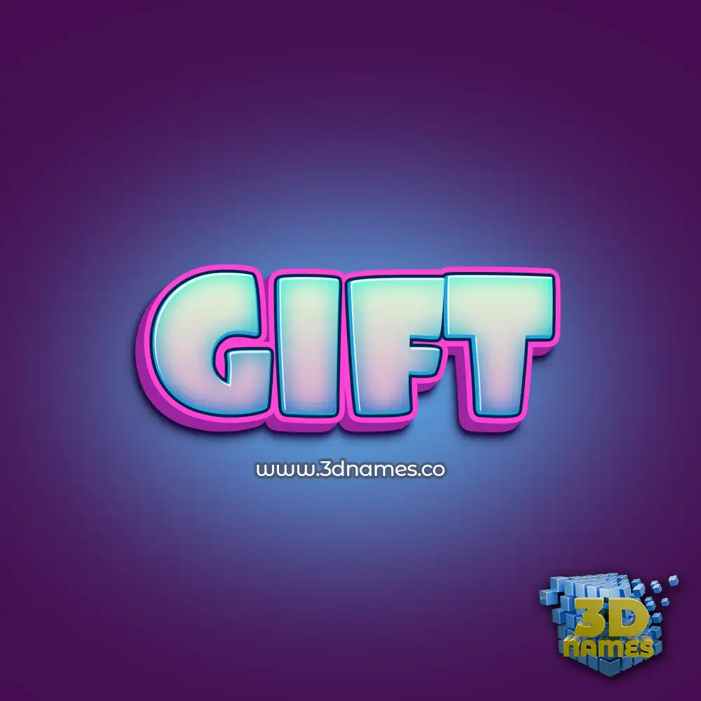 gift in Phat Purple style - 3D name wallpaper