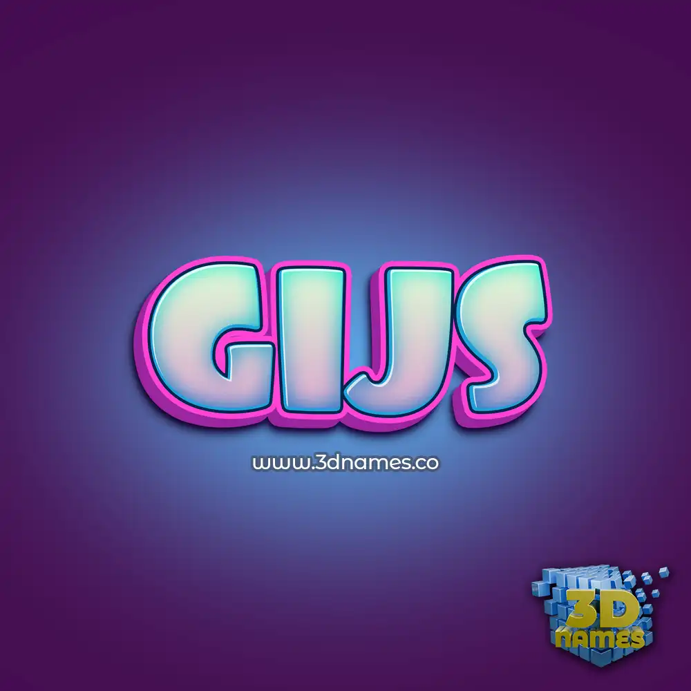gijs in Phat Purple style - 3D name wallpaper