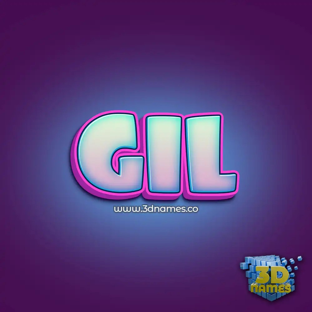 gil in Phat Purple style - 3D name wallpaper
