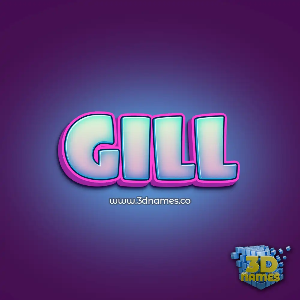 gill in Phat Purple style - 3D name wallpaper