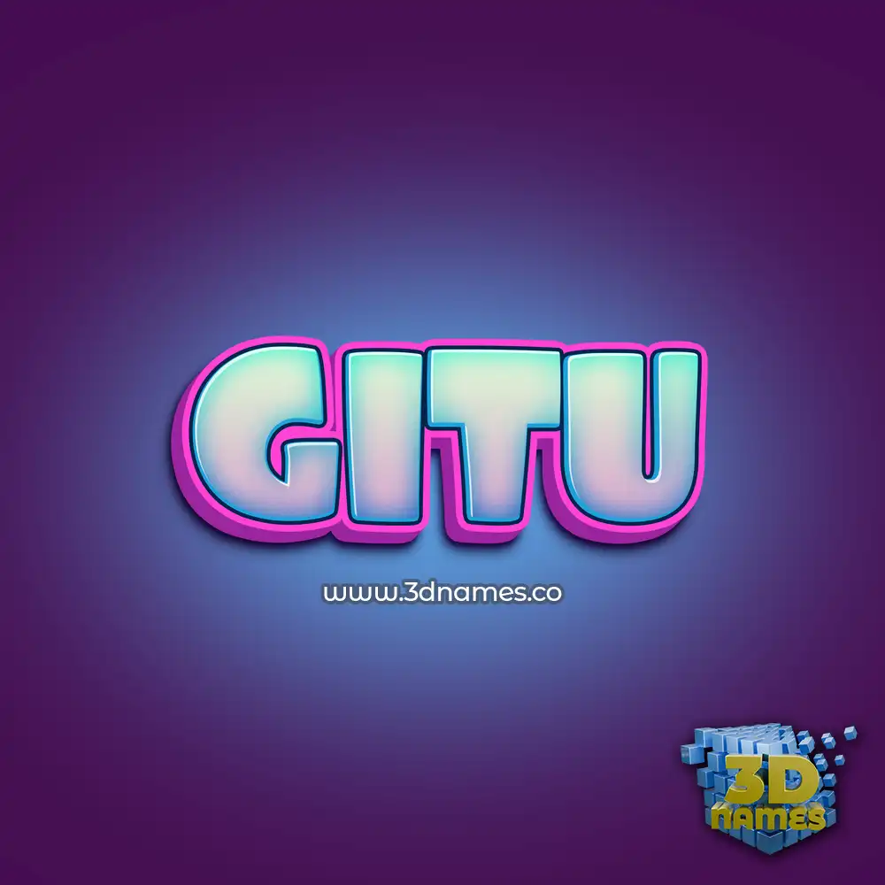 gitu in Phat Purple style - 3D name wallpaper