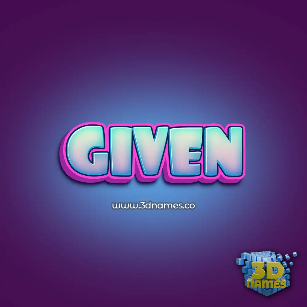 given in Phat Purple style - 3D name wallpaper