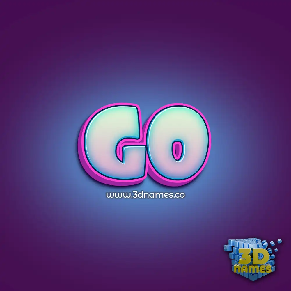 go in Phat Purple style - 3D name wallpaper