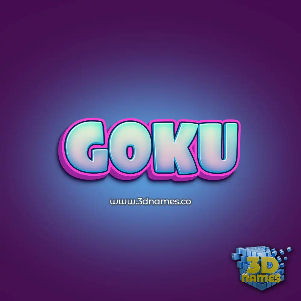goku in Phat Purple style - 3D name wallpaper