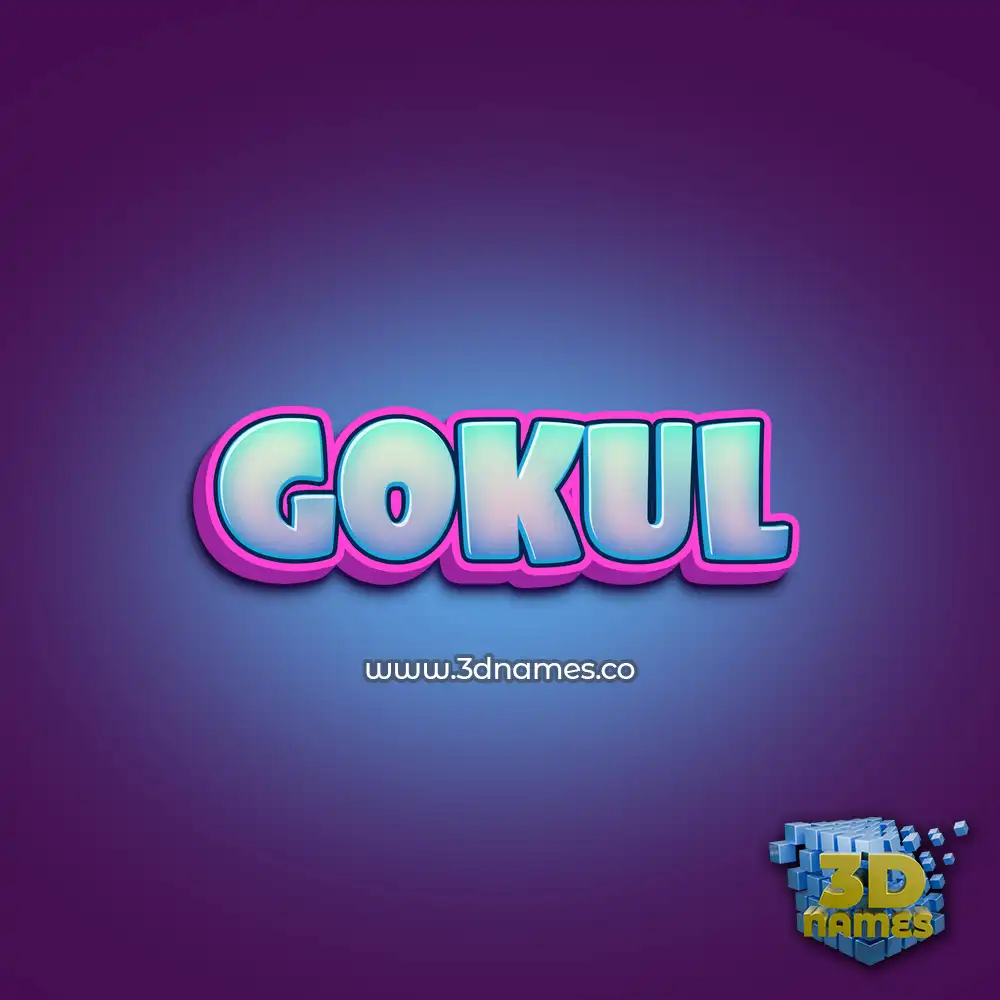 gokul in Phat Purple style - 3D name wallpaper