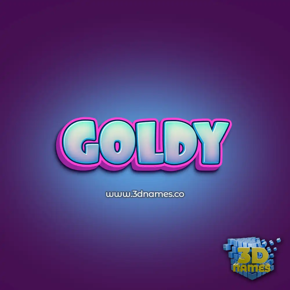 goldy in Phat Purple style - 3D name wallpaper
